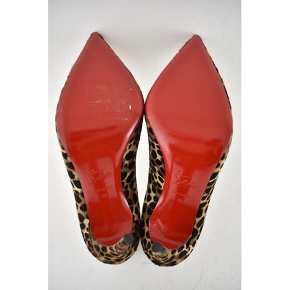 Christian Louboutin Kate 100 Pony Madagascar Leopard Black Brown Heel Pump 40 - Picture 12 of 12